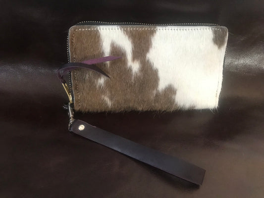 Hair on Hide Wallet With Zipper