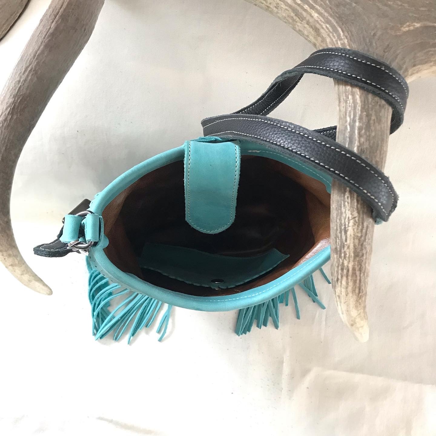 Teal and Black Medium Cross Carry Bag